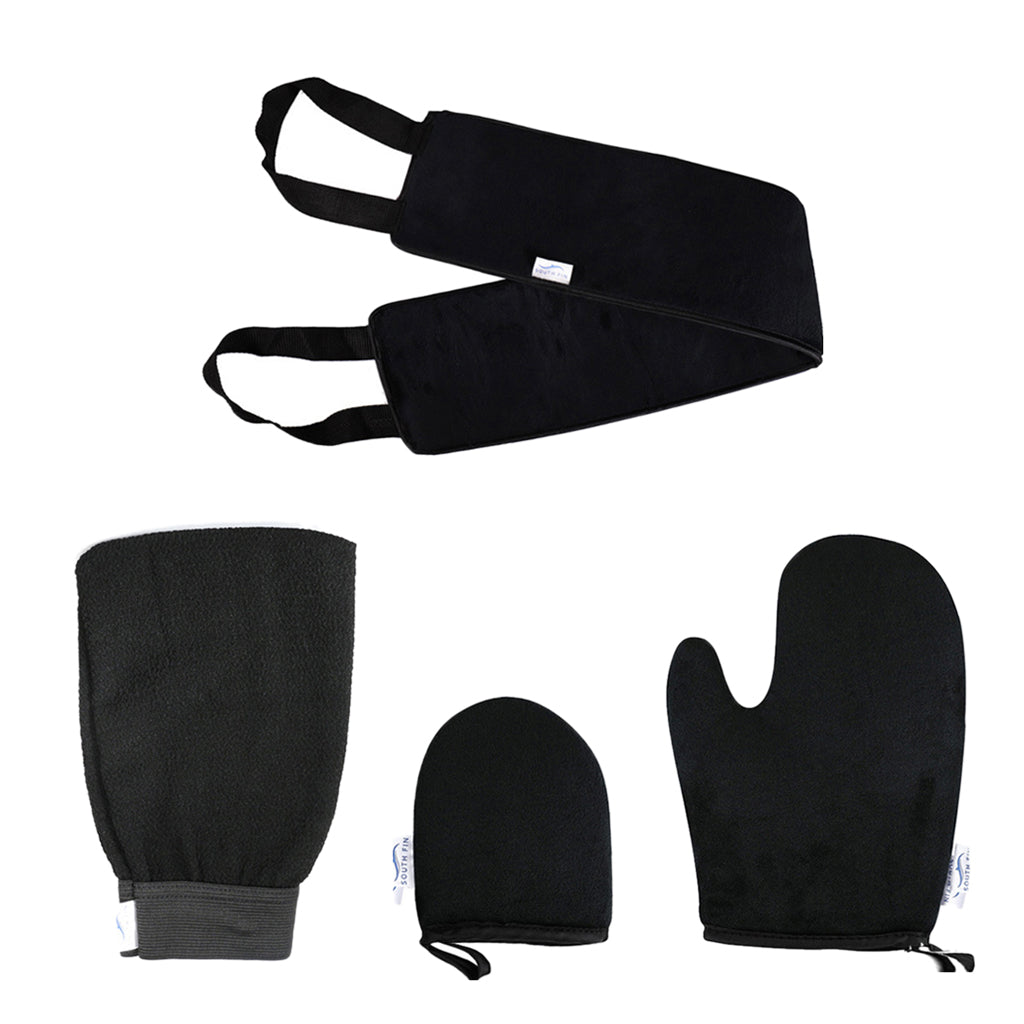 4 In 1 Back and Body Self Tanning Mitts Set Fake Tan Applicators Black 02