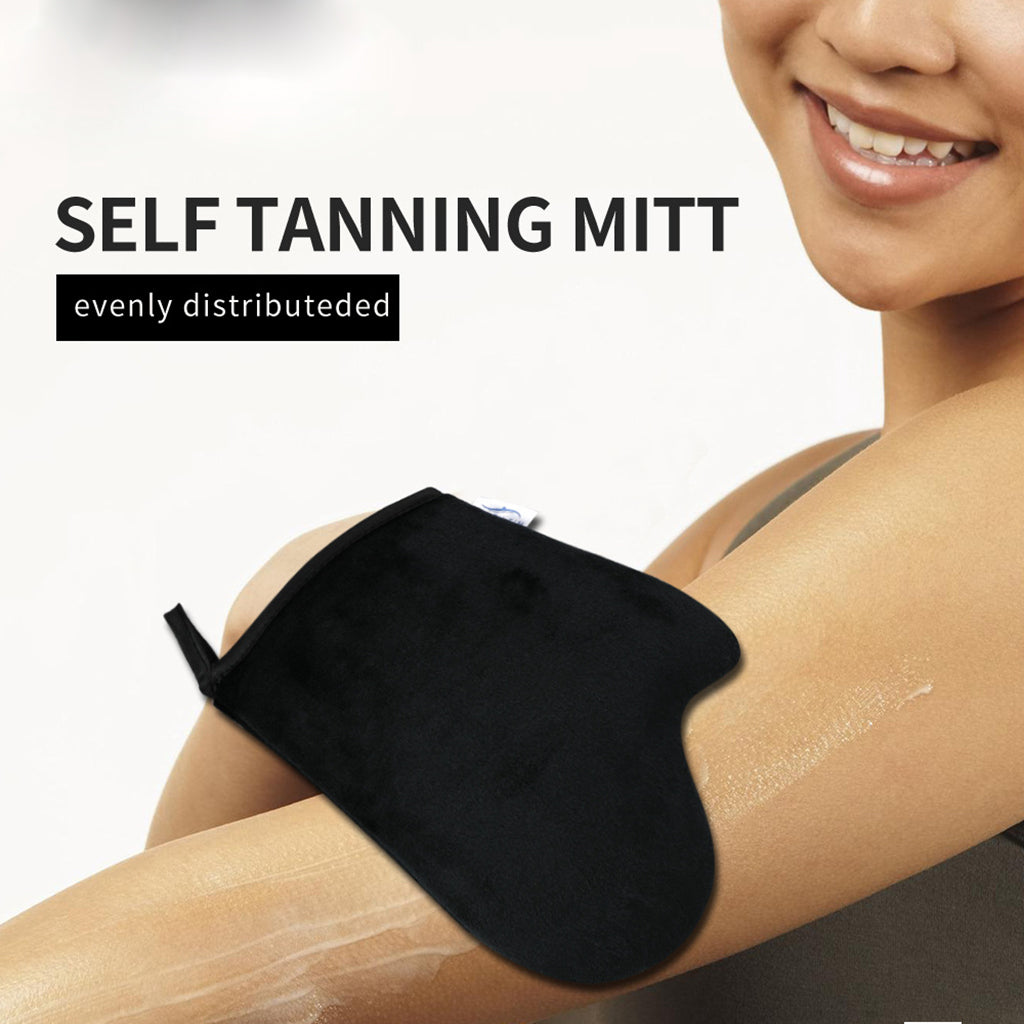 4 In 1 Back and Body Self Tanning Mitts Set Fake Tan Applicators Black 02