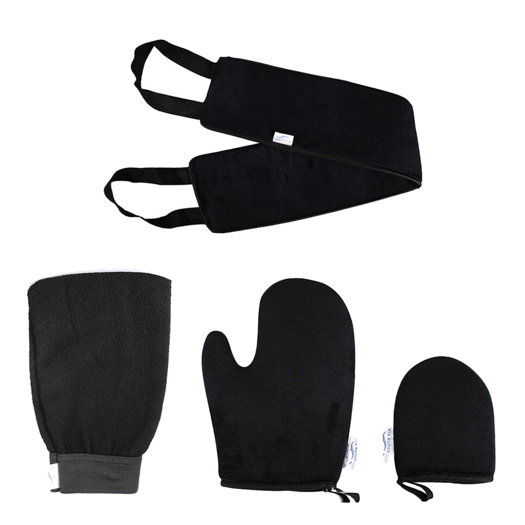 4 In 1 Back and Body Self Tanning Mitts Set Fake Tan Applicators Black 02