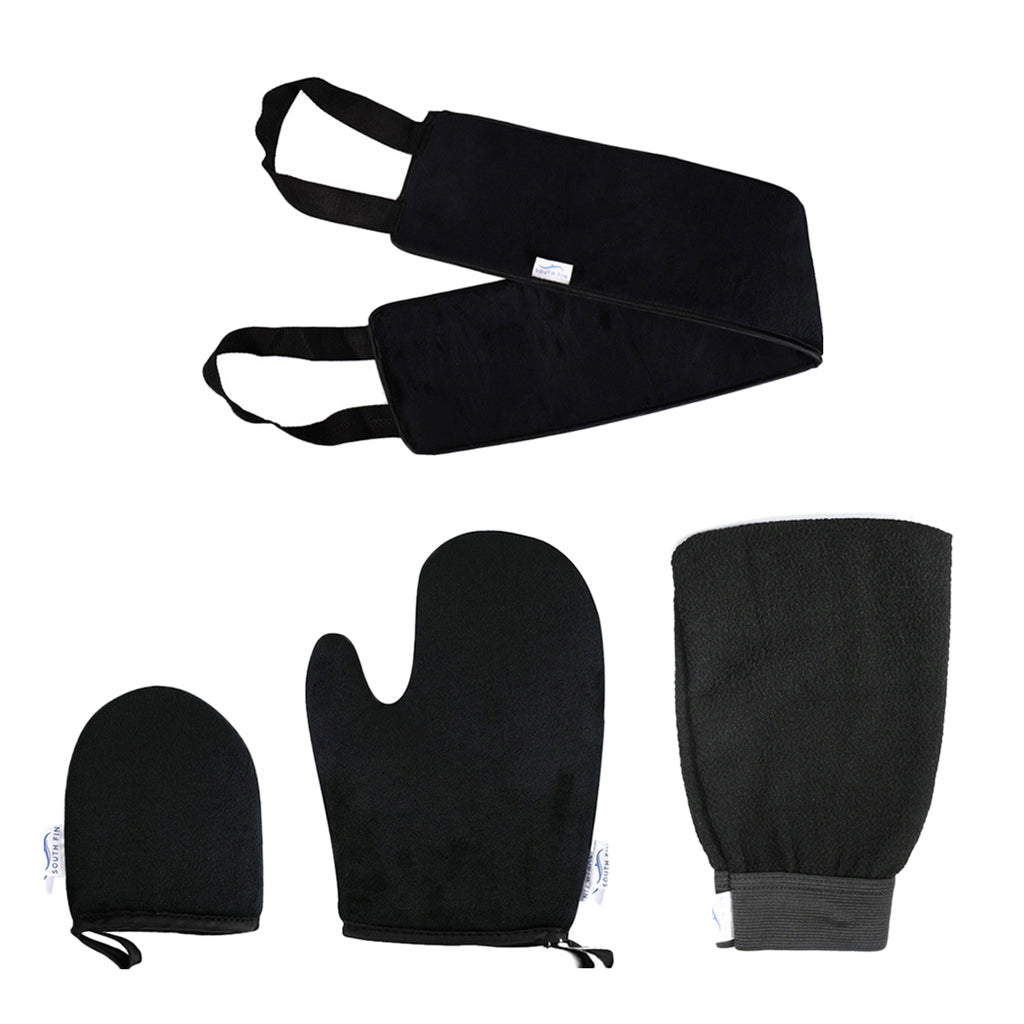 4 In 1 Back and Body Self Tanning Mitts Set Fake Tan Applicators Black 02