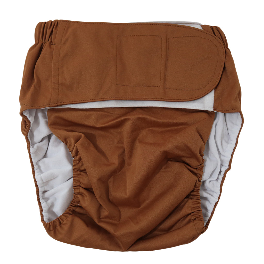 Reusable Adult Cloth Diapers Pants Washable One Size Incontinence Aid Coffee