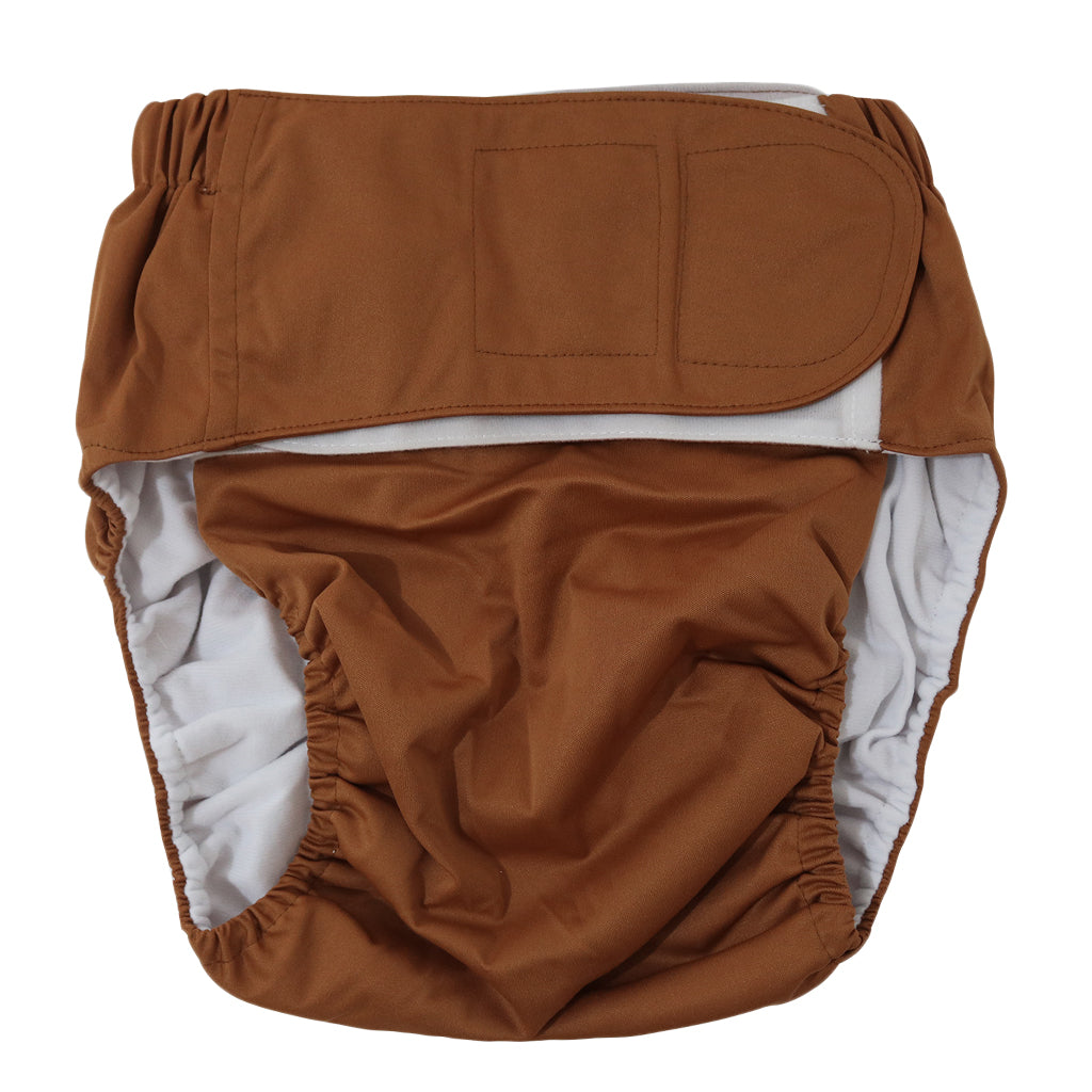 Reusable Adult Cloth Diapers Pants Washable One Size Incontinence Aid Coffee