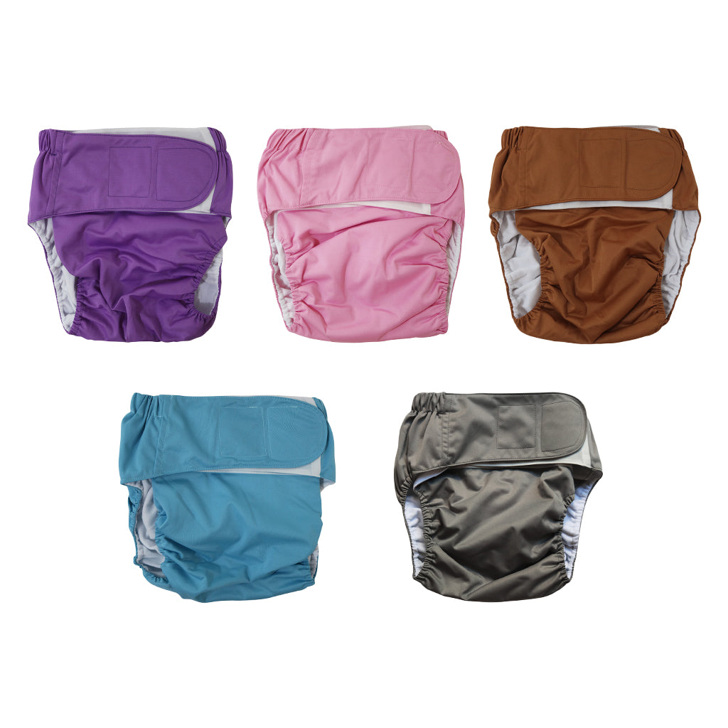 Reusable Adult Cloth Diapers Pants Washable One Size Incontinence Aid Blue