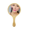 Durable Wooden Hand Held Mirror For Women Makeup Tattoo Beauty Wood