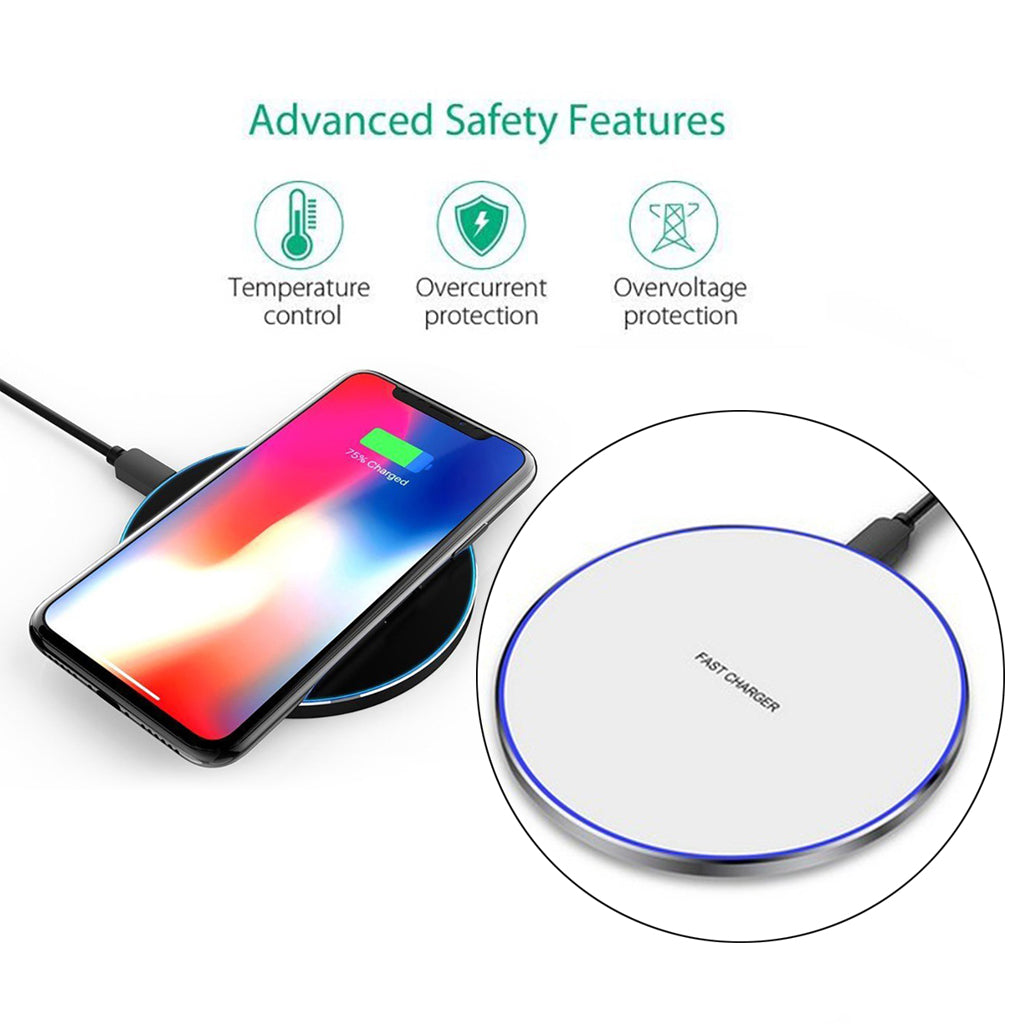 Wireless Charger 10W for Samsung Galaxy S9 S9 Plus Note 8 S6 Edge S7 Edge White