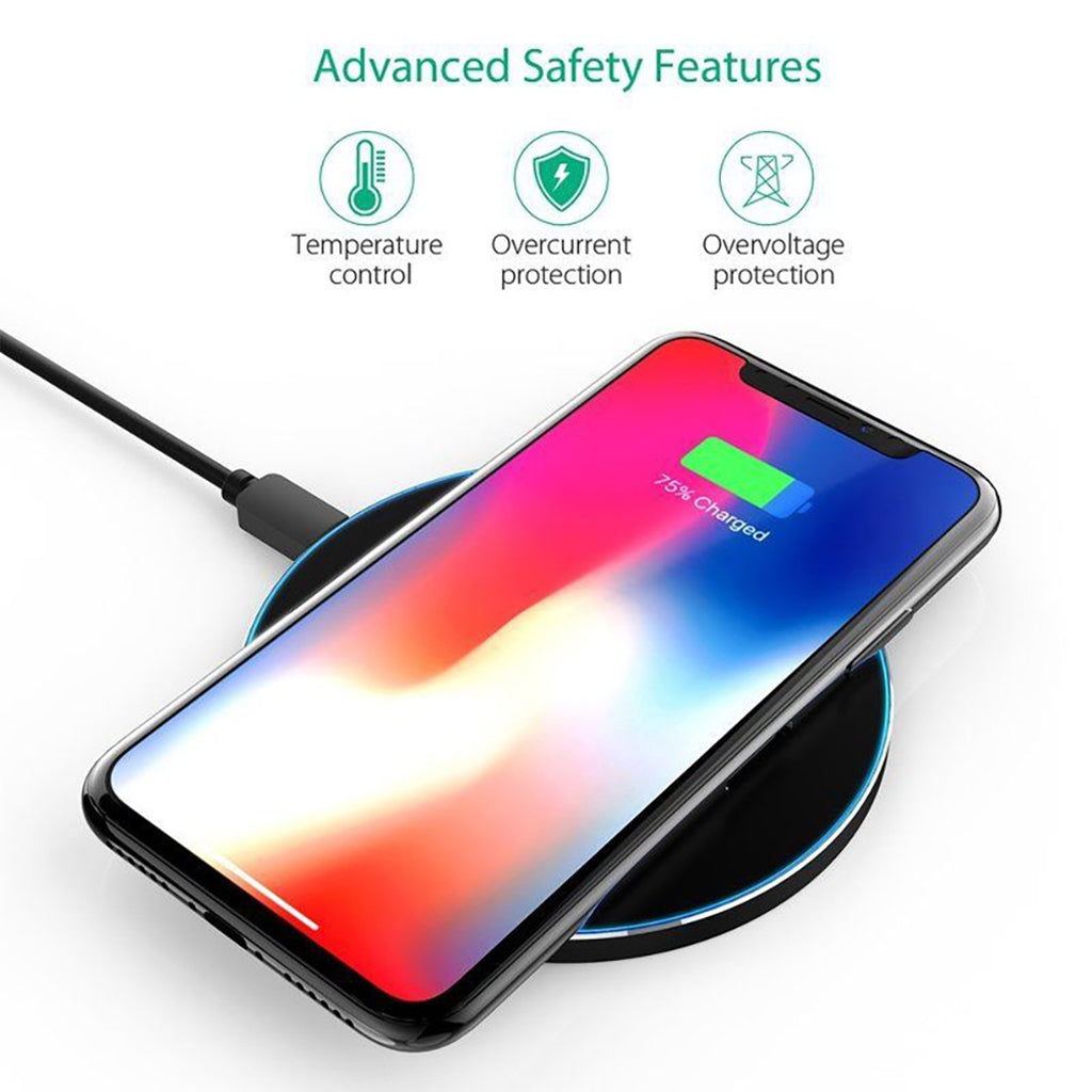 Wireless Charger 10W for Samsung Galaxy S9 S9 Plus Note 8 S6 Edge S7 Edge Black