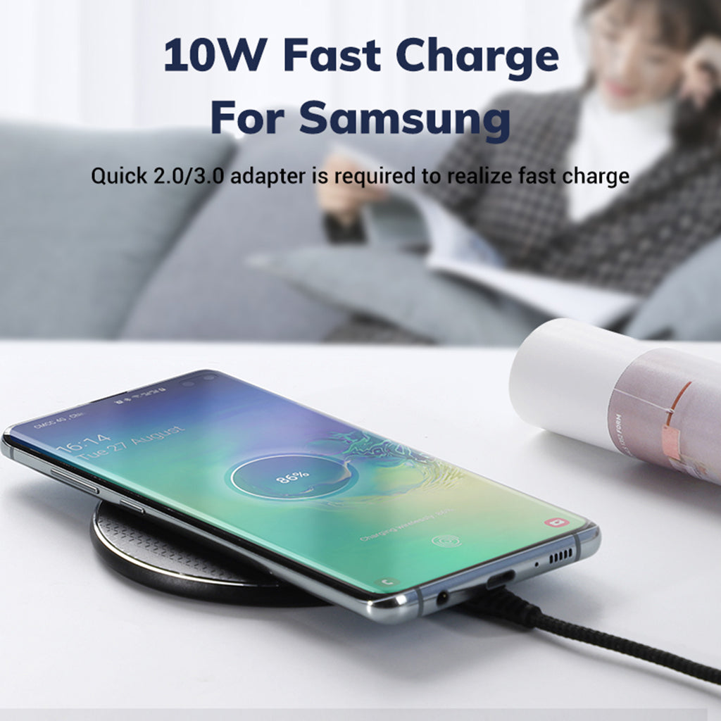 Wireless Charger 10W for Samsung Galaxy S9 S8 S8 Plus Note 8 Note 5 S7 Edge Black