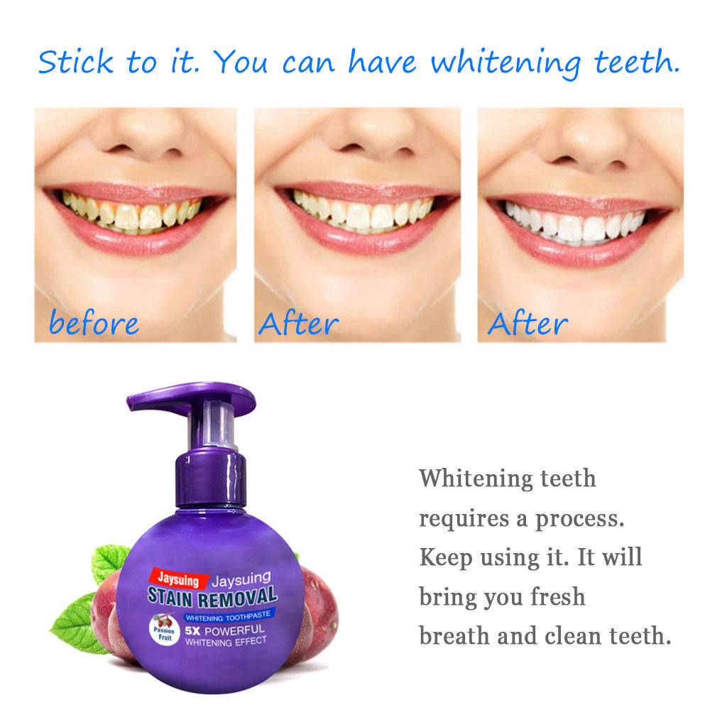 Stain Removal Whitening Toothpaste Fight Bleeding Gums Fresh Passionfruit