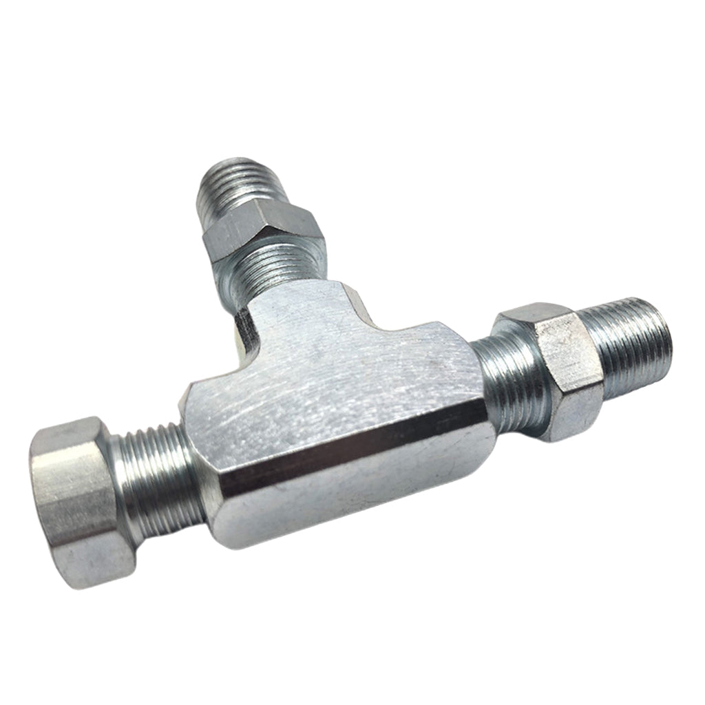 Adapter Fitting 3 Way 1/8" NPT IFF to 4AN Plug Oil Feed Pressure Sensor