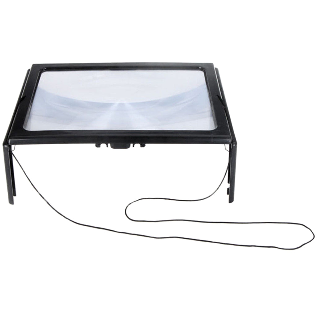 Triple Full Page Reading Magnifier with 4 LED Lights for Seniors Presbyopic