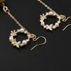 2pcs Women Fashion Flower Bud Dangle Earrings Pearl Beaded Earbob  Fushcia