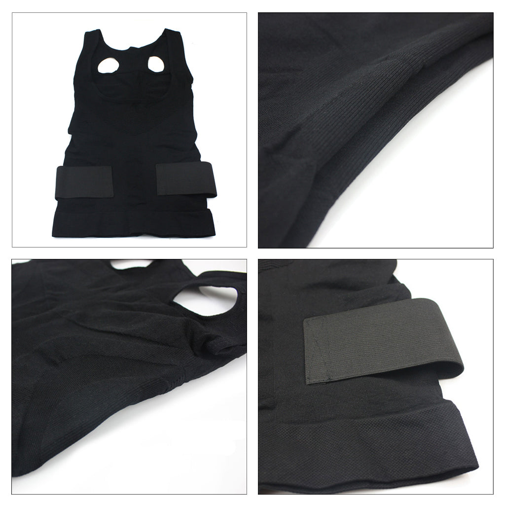 Invisible Women Waist Cincher Tummy Control Shapewear Compression Vest Black