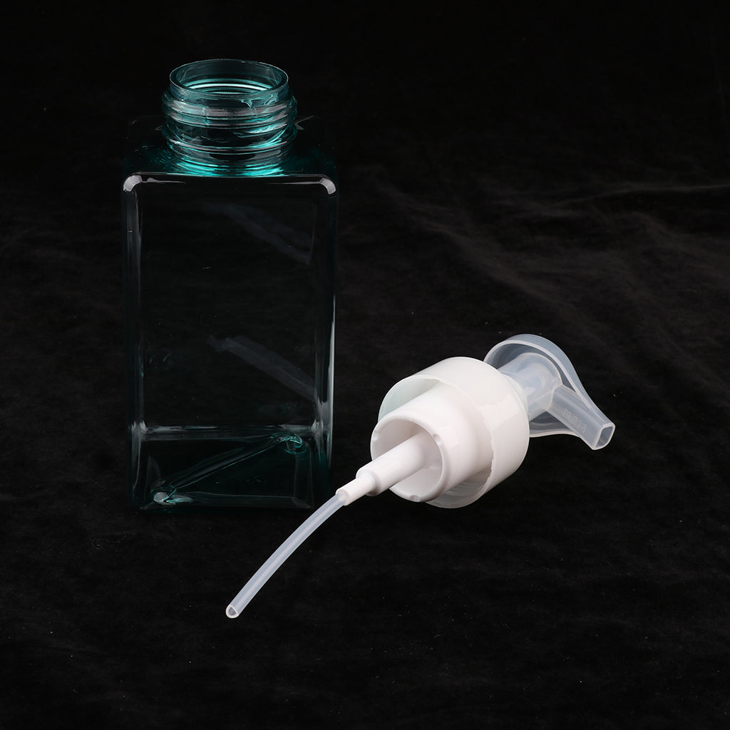 Empty Plastic Square Pump Bottle Jar Foam Dispenser for Liquid Lotion Blue