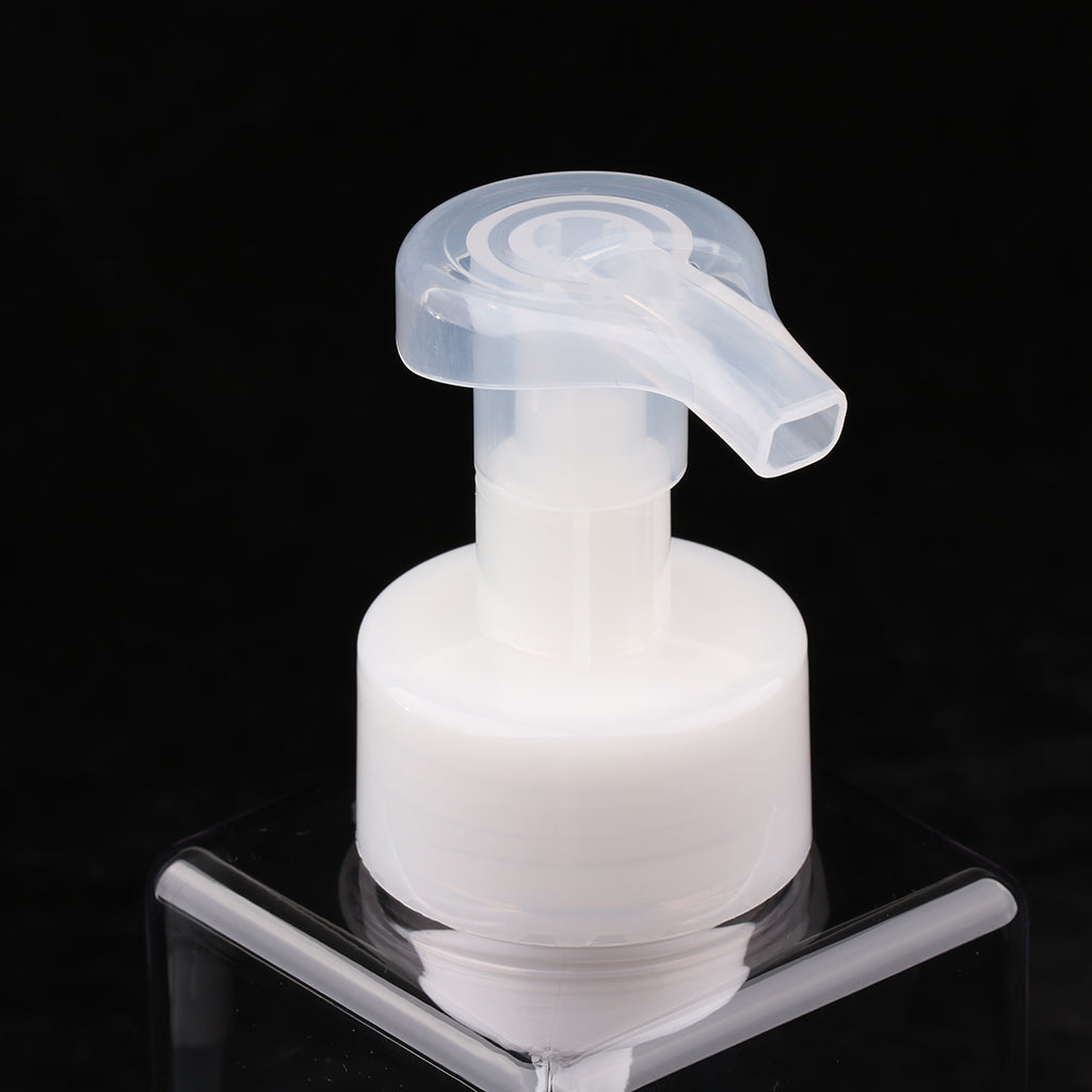 Empty Plastic Square Pump Bottle Jar Foam Dispenser for Liquid Lotion Clear