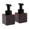 2Pcs 250ml Square Foam Lotion Pump Bottle Dispenser Vials Jar Brown