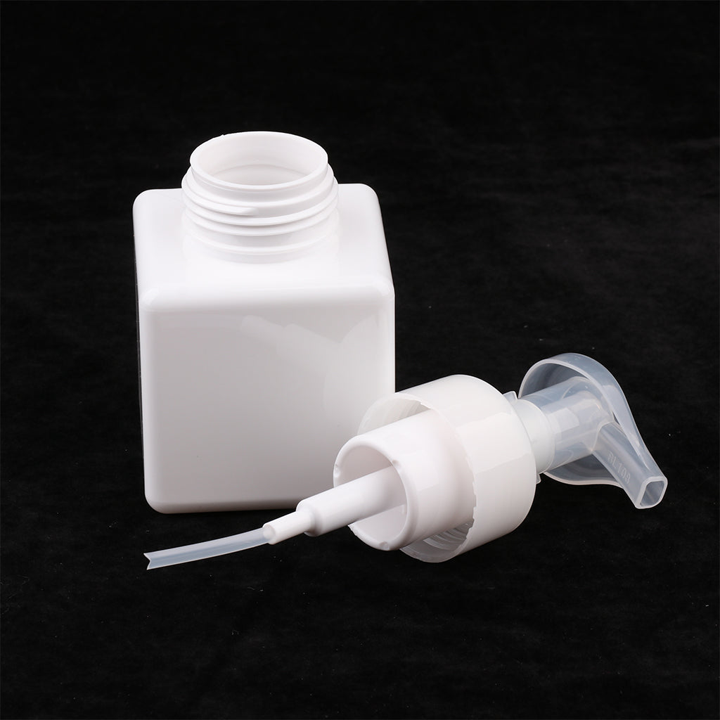 2Pcs 250ml Square Foam Lotion Pump Bottle Dispenser Vials Jar White