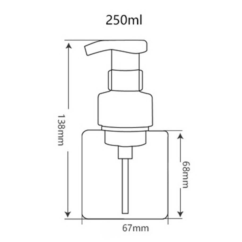 2Pcs 250ml Square Foam Lotion Pump Bottle Dispenser Vials Jar White