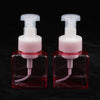 2Pcs 250ml Square Foam Lotion Pump Bottle Dispenser Vials Jar Clear Pink