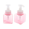 2Pcs 250ml Square Foam Lotion Pump Bottle Dispenser Vials Jar Clear Pink