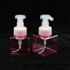 2Pcs 250ml Square Foam Lotion Pump Bottle Dispenser Vials Jar Clear Pink