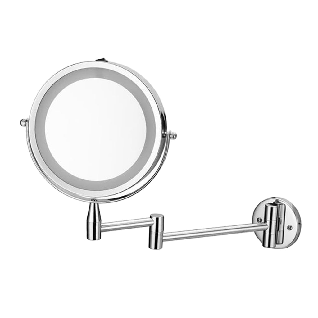 7'' Lighted Wall Mounted 1X/3X Magnified Makeup Mirror Swivel Vanity Mirror