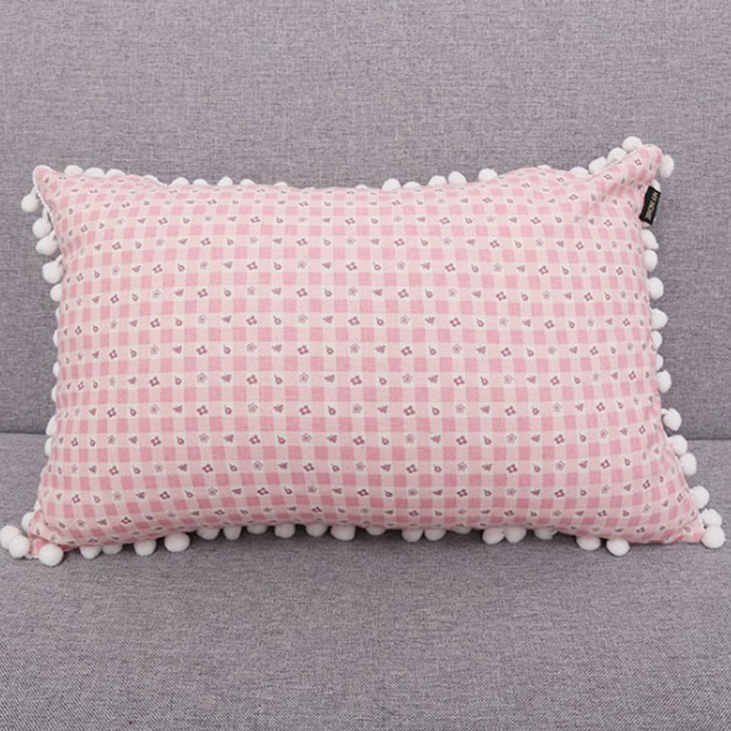 Rectangle Lumbar Support Pillow Cushion for Home Office Chair Car Sofa Pink