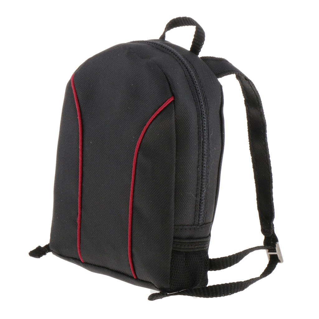 1/6 Scale Laptop Bag Backpack for 12" Male Action Figure Black with Red