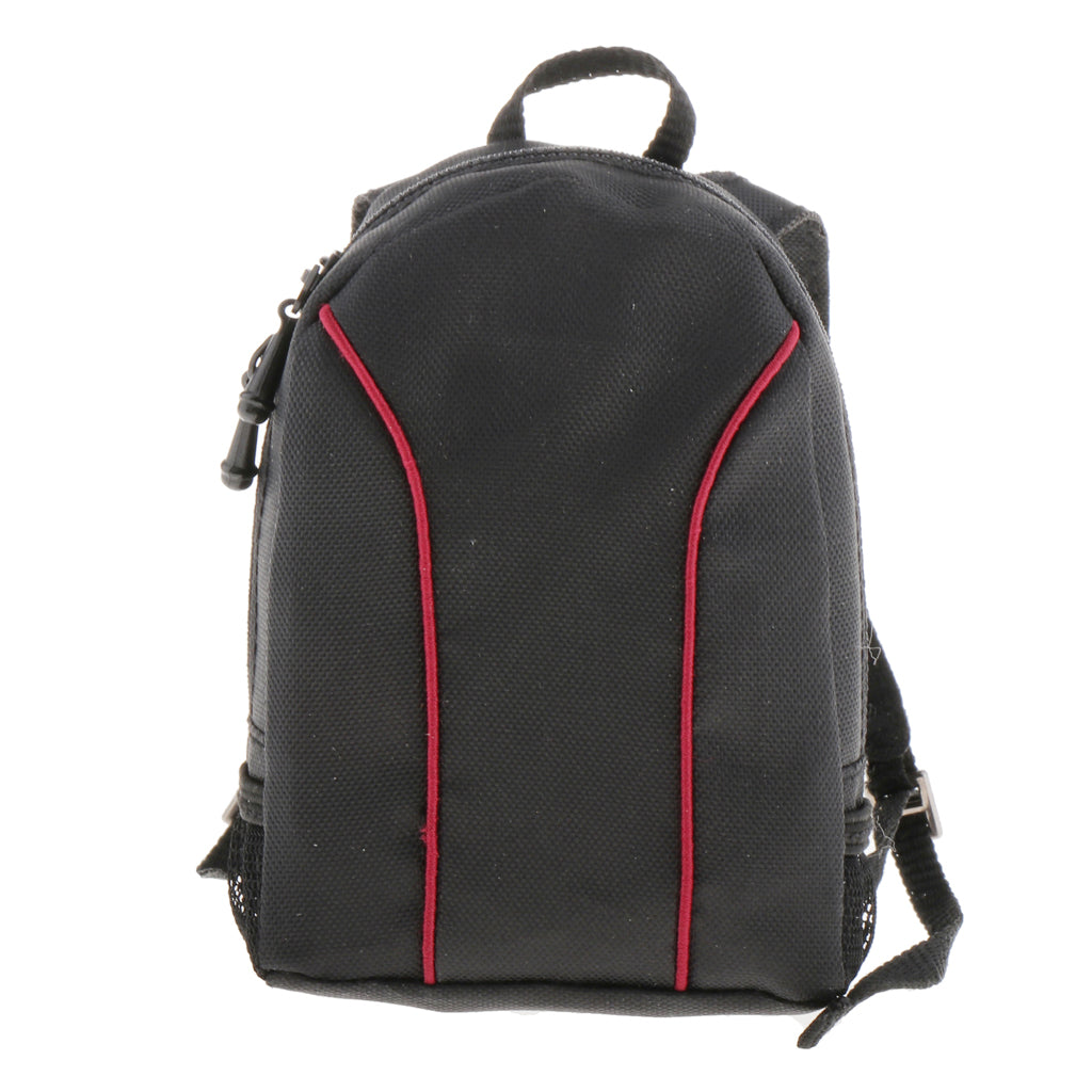 1/6 Scale Laptop Bag Backpack for 12" Male Action Figure Black with Red