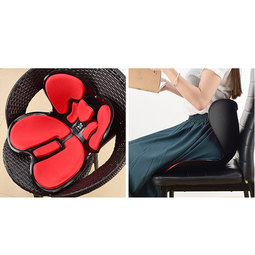 Teenagers Orthopedic Back Support Seat Cushion Relieve Tailbone Pain Red