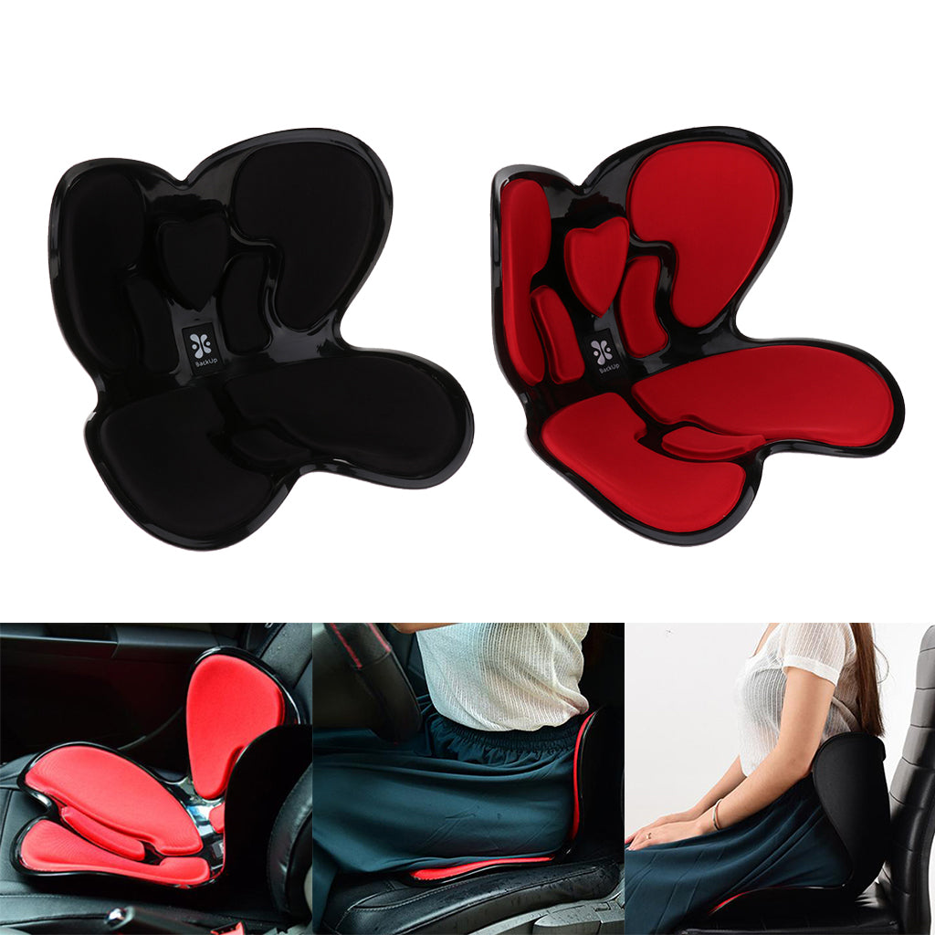 Back Support Seat Cushion Posture Orthopedic Correction Seat Pads Black