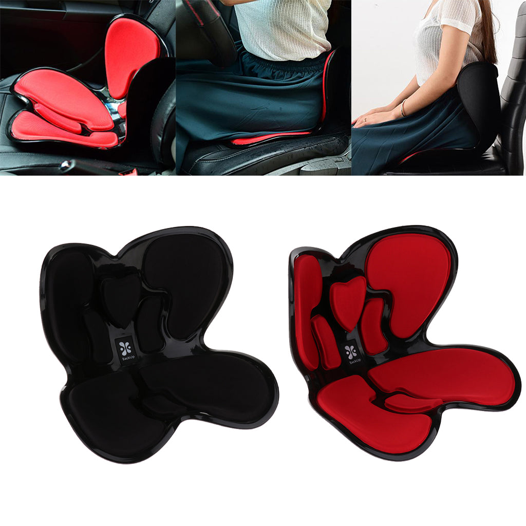 Back Support Seat Cushion Posture Orthopedic Correction Seat Pads Black