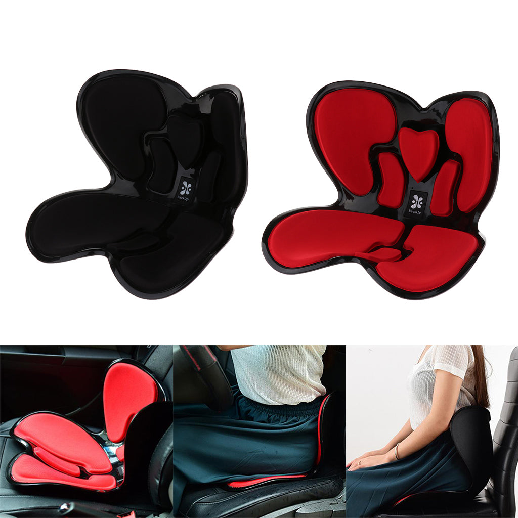 Back Support Seat Cushion Posture Orthopedic Correction Seat Pads Black