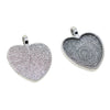 50pcs Blank 1 inch Heart Bezel Tray Base Cabochon Pendant