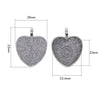 50pcs Blank 1 inch Heart Bezel Tray Base Cabochon Pendant