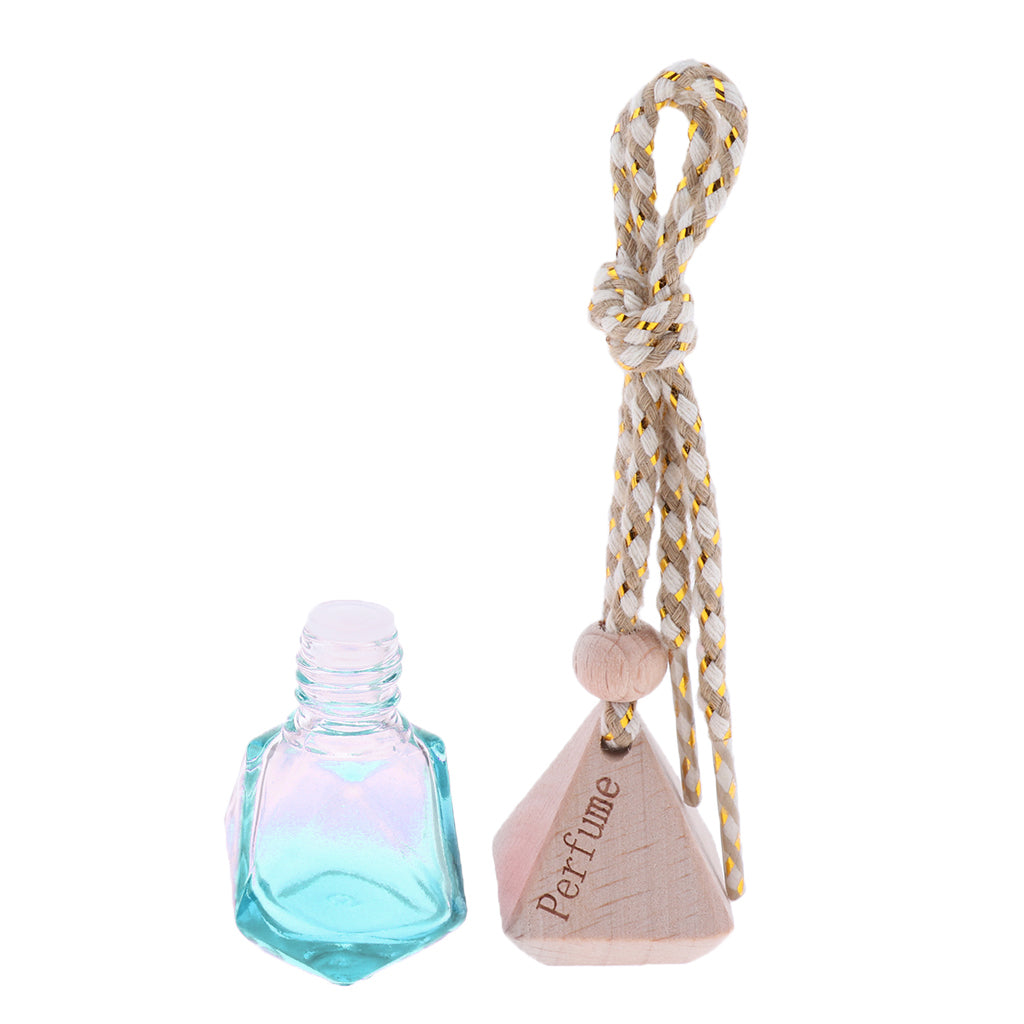 5Pcs 6ML Car Hanging Perfume Bottle Essential Oil Pendant Decor Light Blue