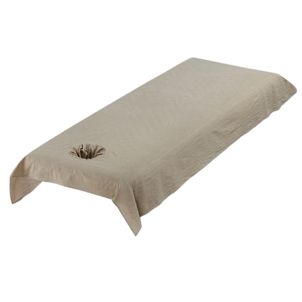 Reusable Washable Cotton Acupuncture Massage Table Bed Pad Cover Khaki