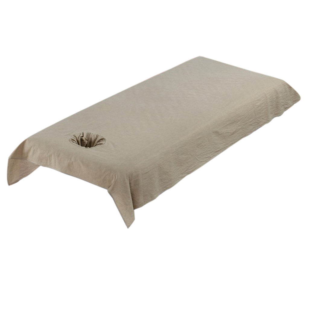 Reusable Washable Cotton Acupuncture Massage Table Bed Pad Cover Khaki