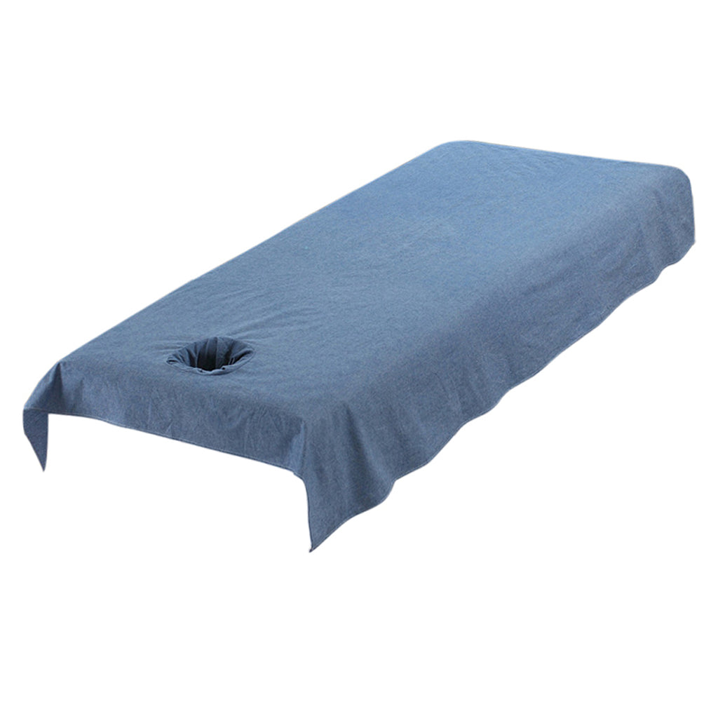 Reusable Washable Cotton Acupuncture Massage Table Bed Pad Cover Dark Blue