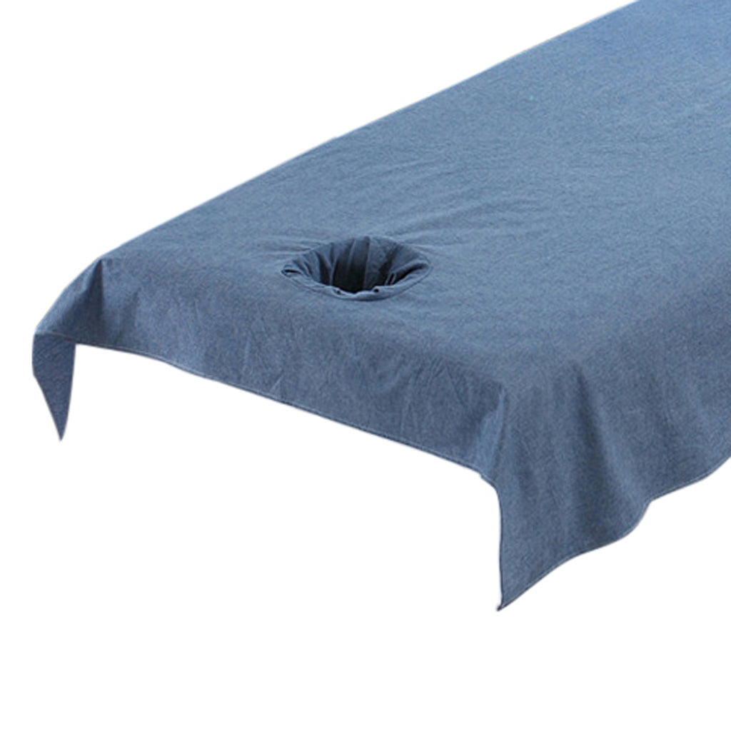 Reusable Washable Cotton Acupuncture Massage Table Bed Pad Cover Dark Blue