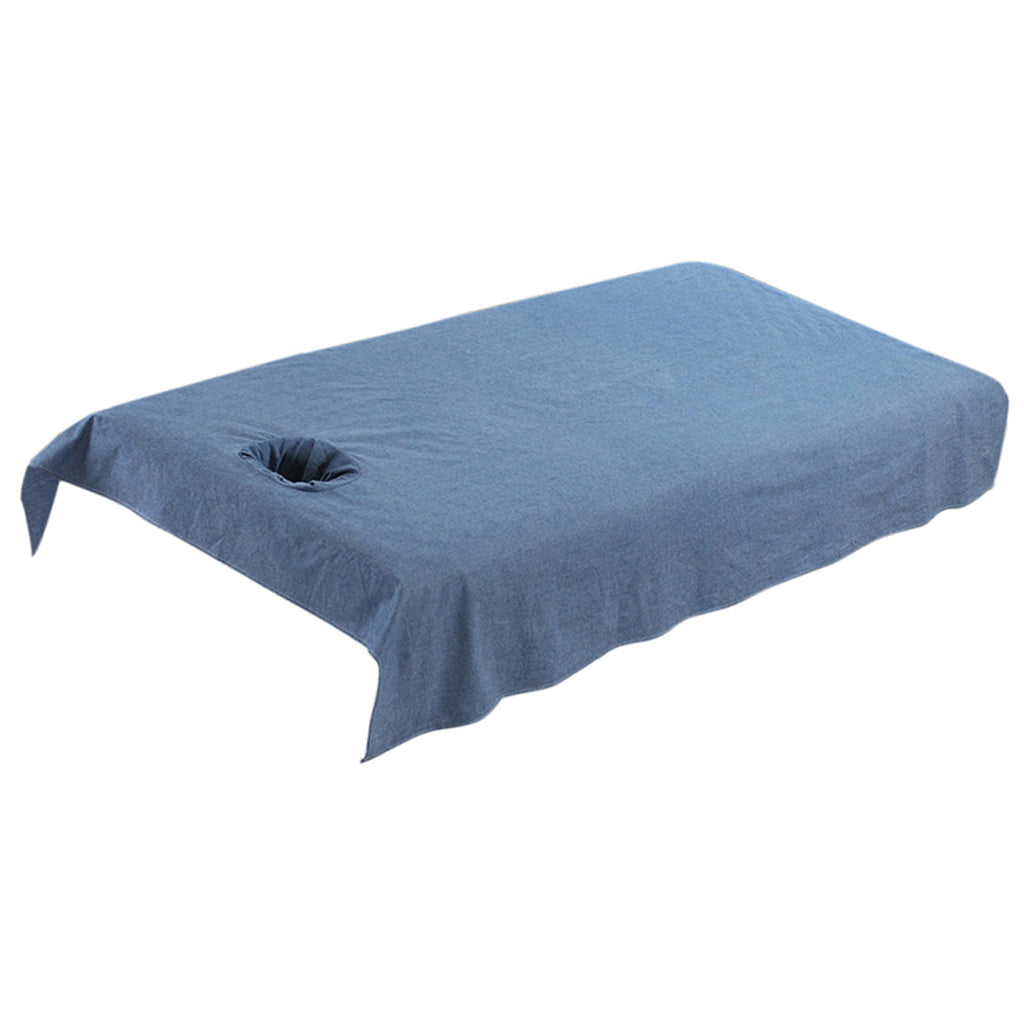 Reusable Washable Cotton Acupuncture Massage Table Bed Pad Cover Dark Blue