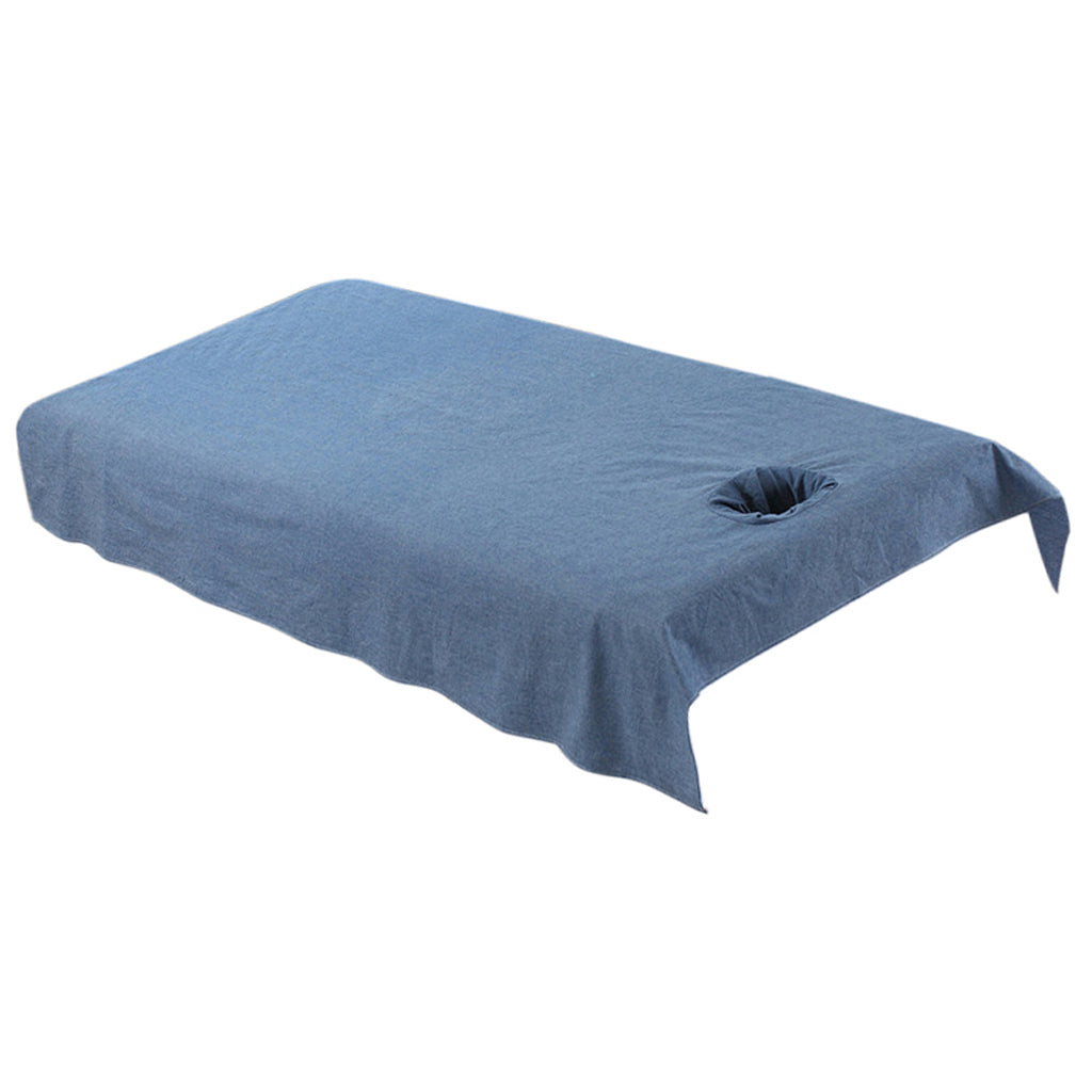 Reusable Washable Cotton Acupuncture Massage Table Bed Pad Cover Dark Blue