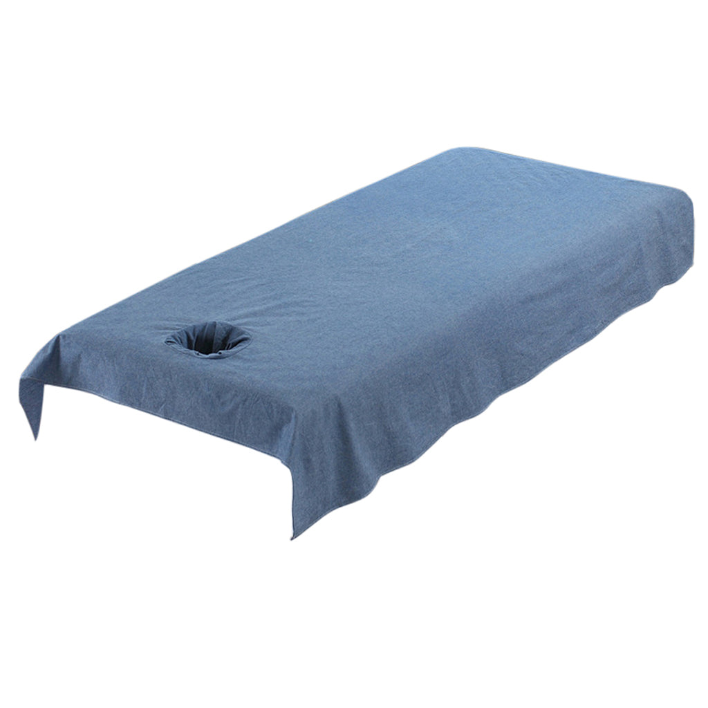 Reusable Washable Cotton Acupuncture Massage Table Bed Pad Cover Dark Blue