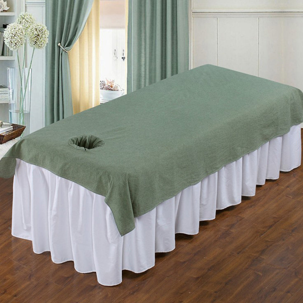 Reusable Washable Cotton Acupuncture Massage Table Bed Pad Cover Green