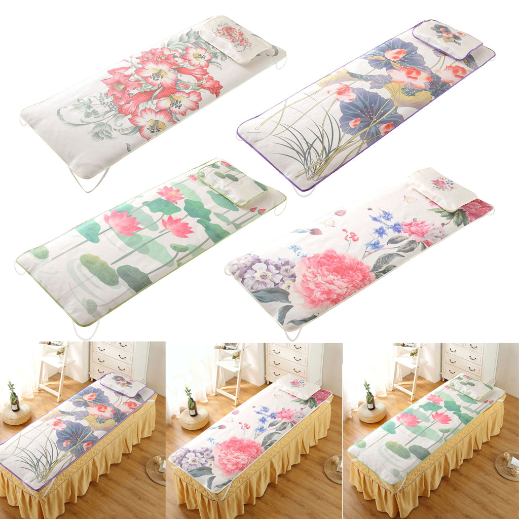 Beauty Bed Pad Salon SPA Massage Ice Silk Mat Cooling Mattress Mass Flower