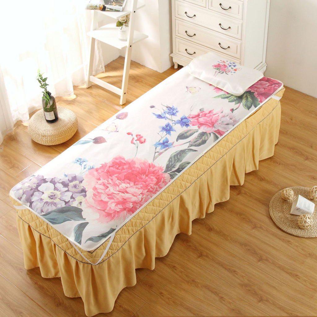 Beauty Bed Pad Salon SPA Massage Ice Silk Mat Cooling Mattress Mass Flower