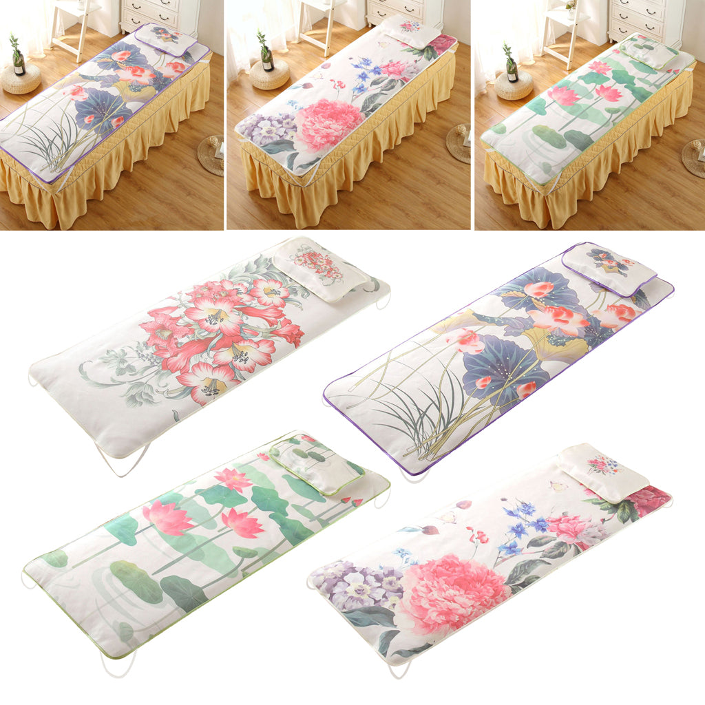 Beauty Bed Pad Salon SPA Massage Ice Silk Mat Cooling Mattress Mass Flower