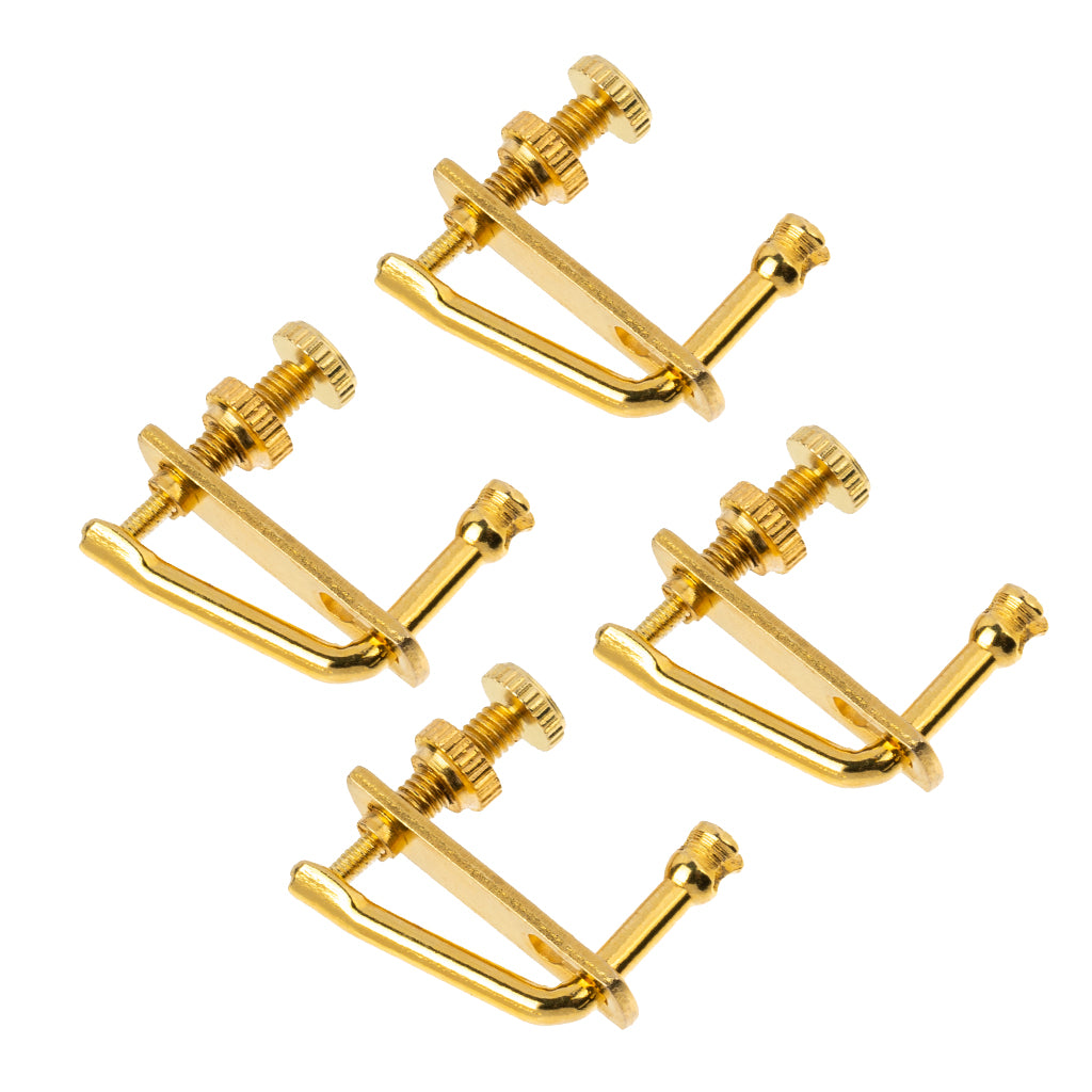 4pcs Golden Plated Violin String Fine Tuner Adjuster Part for 4/4 3/4 Violin