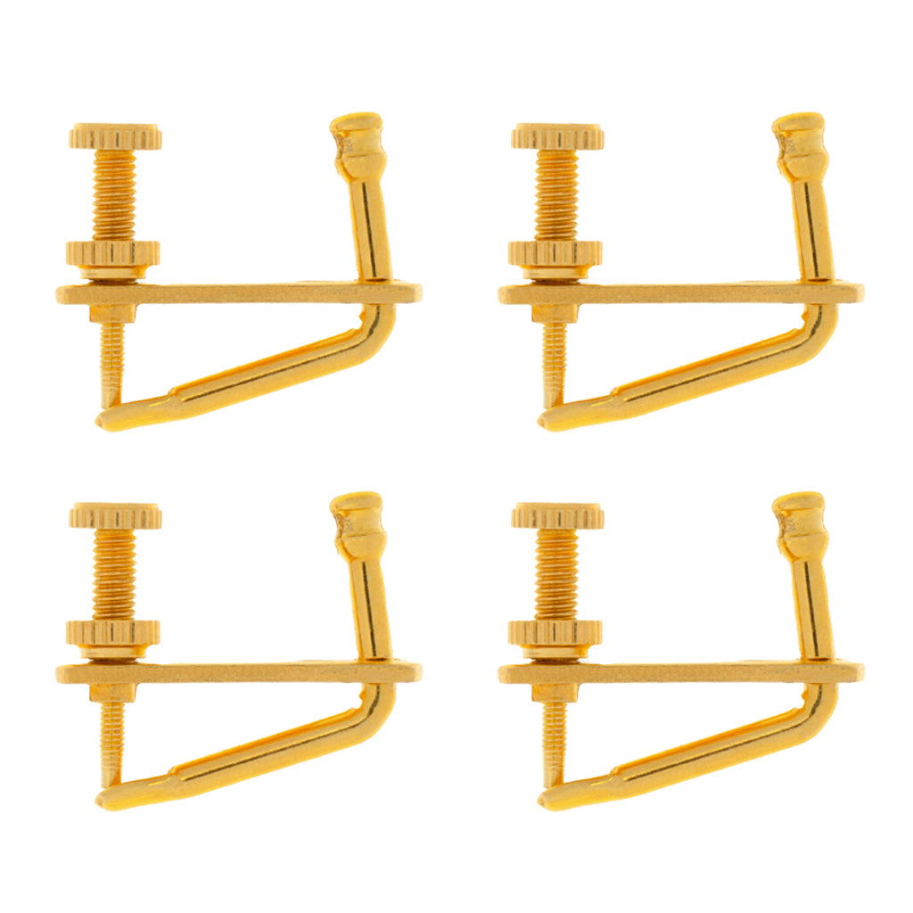 4pcs Golden Plated Violin String Fine Tuner Adjuster Part for 4/4 3/4 Violin