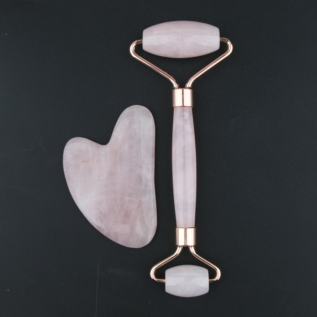 Jade Massage Roller Gua Sha Scraping Tool Anti-Aging Body Massage Rose Gold