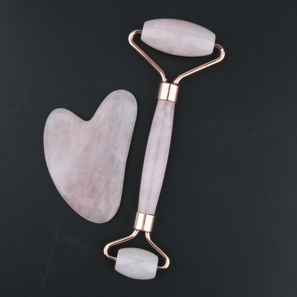 Jade Massage Roller Gua Sha Scraping Tool Anti-Aging Body Massage Rose Gold